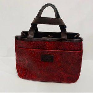 Relic Paisley Texture Faux Leather Satchel Purse